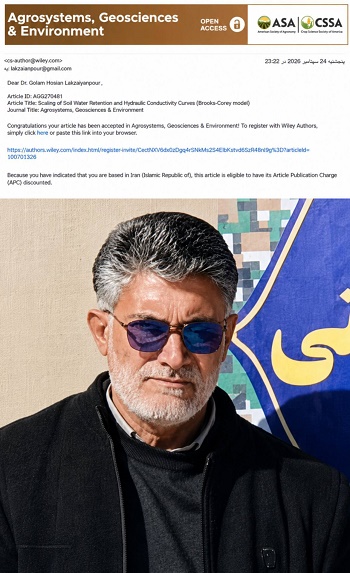 پذیرش مقاله علمی و پژوهشی مدیر امور آبفای زهک در ژورنال بین‌المللی